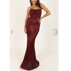 SHOWPO Wine sequin long dress